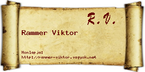 Rammer Viktor névjegykártya
